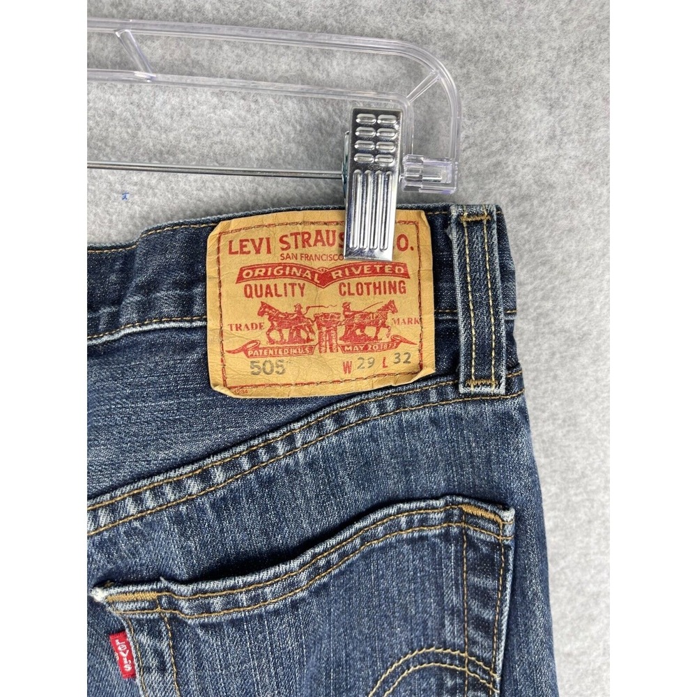 Levi's 505 Jeans Mens 29 Blue Regular Fit Western Rancher Cowboy Dark Wash 29x32 - Picture 9 of 13